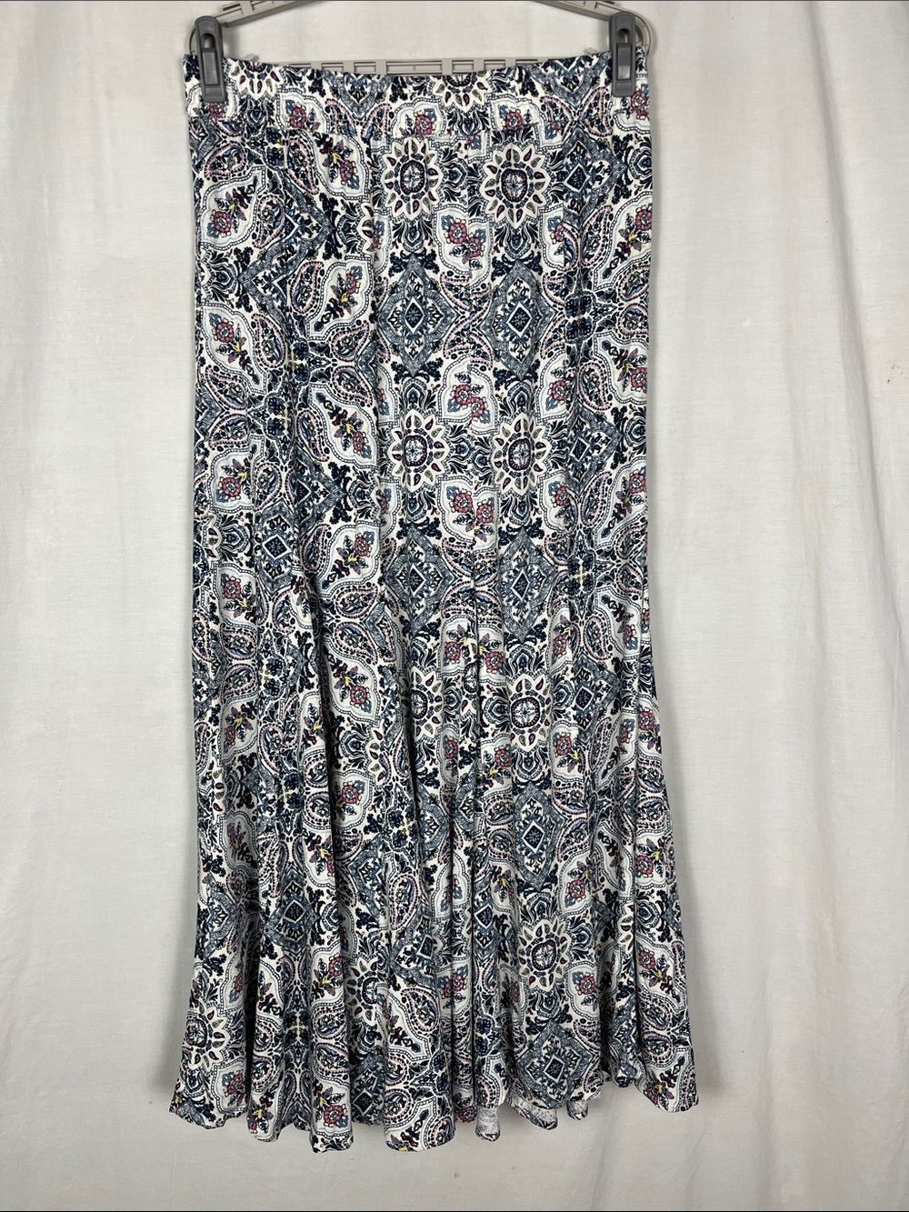 Idyllwind Miranda Lambert Blue and White Western Paisley Maxi Skirt